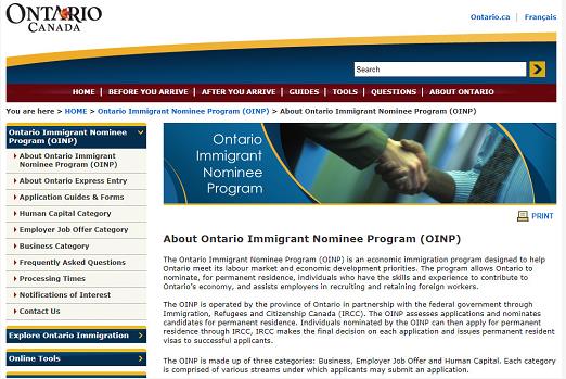 ô󰲴ʡֹ http://www.ontarioimmigration.ca/en/pnp/OI_PNPABOUT.html