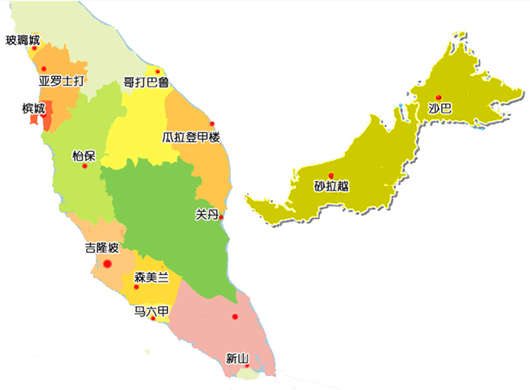 马拉西亚地图图片